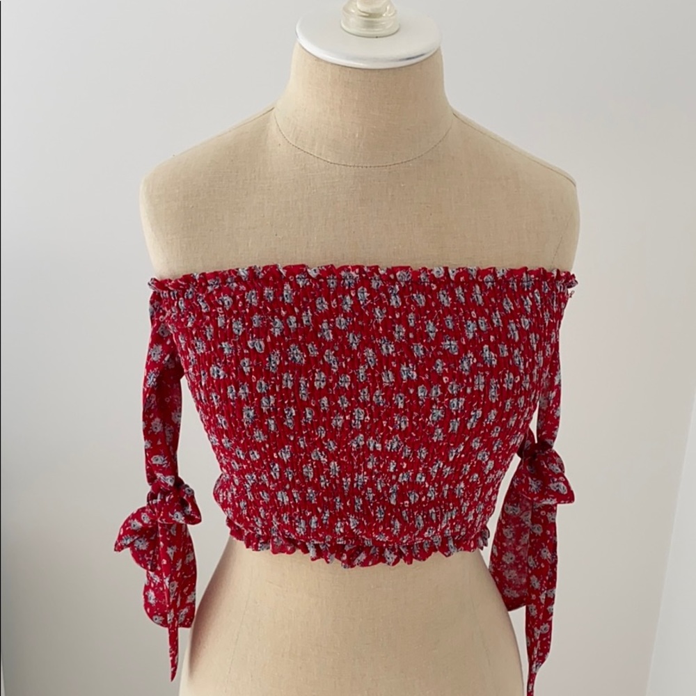 Tobi pink off the shoulder top